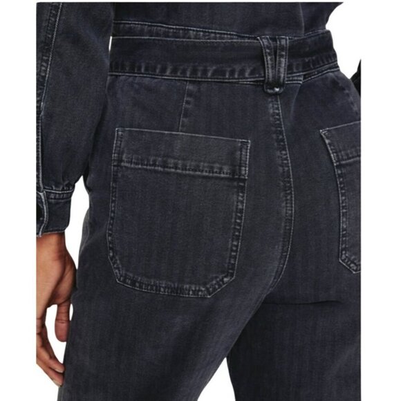 AG Adriano Goldschmied Ryleigh Utility Denim Jumpsuit Sulfur Black SM NWT $298 - Picture 3 of 13
